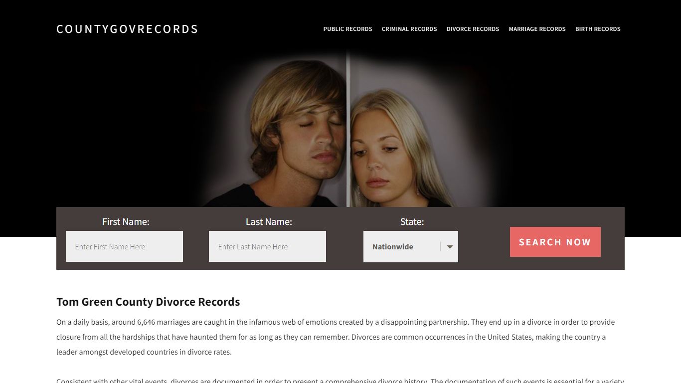 Tom Green County Divorce Records | Enter Name and Search